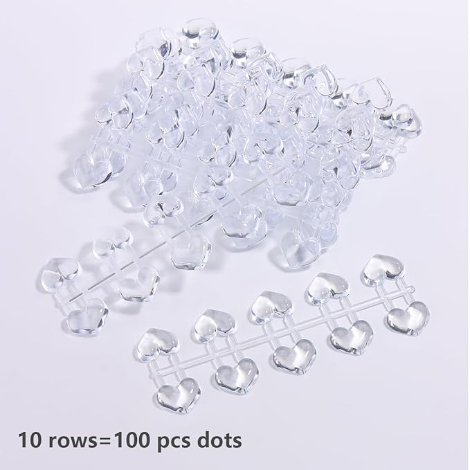 100PCS Nail Polish Swatch Dots, Heart Shape Color Swatch Sample Dots for Gel Polish Display, False Nail Display Tips Color Chart Cards for Manicure Practice Salon Showing Shelf DIY Design