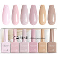 CANNI 6 Colors 9 ML Hema-Free Nude Pink Gel Nail Polish Set, Light Pink Nude Soft Pale Baby Pink Gel Polish Set, Soak Off LED Nail Manicure Kit DIY at Home Salon Gifts