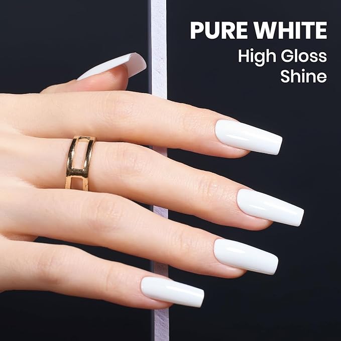 Beetles Black White Gel Polish Kit - 2 Colors Hema Free Soak Off UV Gel Polish Set Same Color Same Bottle Design Manicure Salon DIY at Home for Women