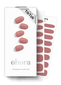 ohora Semi Cured Gel Nail Strips (N Ash Pink) - Pink, Solid, Works with Any UV/LED Lamps, Salon-Quality, Long Lasting, Easy to Apply & Remove - Includes 2 Prep Pads, Nail File & Wooden Stick
