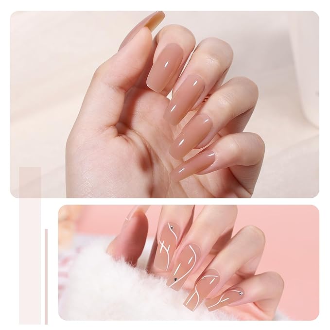 GAOY Poly Gel, 60g Nail Extension Gel, Natural Nude Builder Enhancement for Beginner & Professional Nail Art Salon DIY at Home