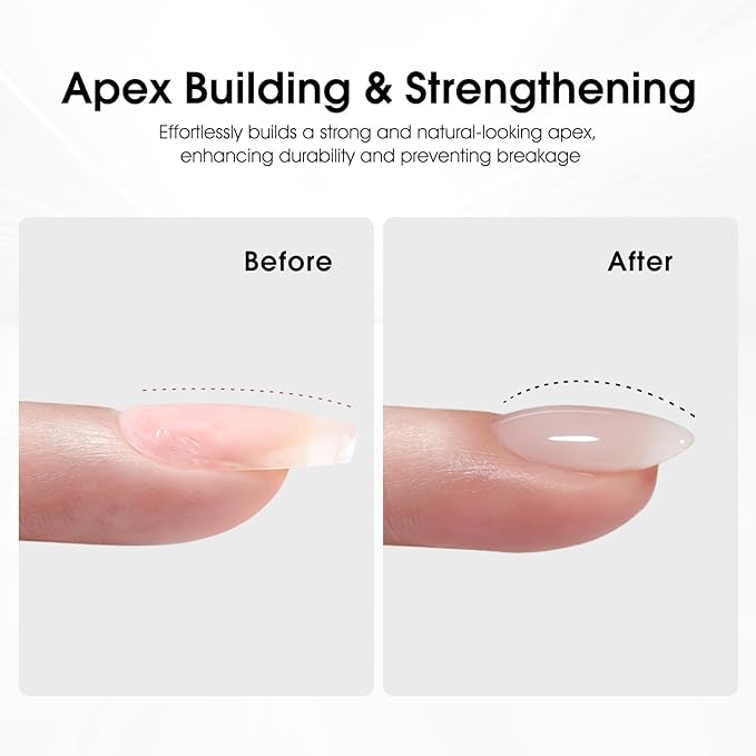 CANNI 6 Pcs 9 Ml Clear Quick Builder Nail Gel Polish Set- Milky White Neutral Nude Pink Colors Builder for Nails Strengthener Gel Thickening Extension for Beginners DIY Home Salon Manicure