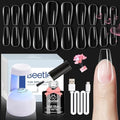 Beetles Gel Nail Kit Easy Extension Set With 500Pcs Medium Coffin Shaped Tips 5 in 1 Nail Glue Base Gel and Innovative Led Lamp Easy Funny Diy False Tips Art at Home Day Gifts for Her