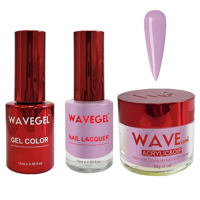 WAVEGEL Soak-Off Gel, Nail Lacquer & Acrylic/Dip Powder Matching Set - Queen Collection - #084 Ciao Bella