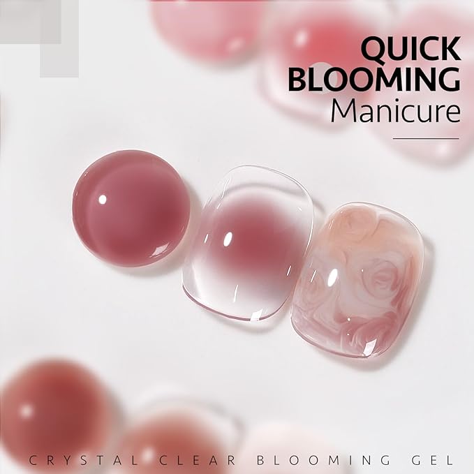 GAOY Nail Blooming Gel, 16ml Clear Blooming Gel Nail Polish with Liner Brush, Spreading Effects Soak Off UV Light for Nail Art DIY