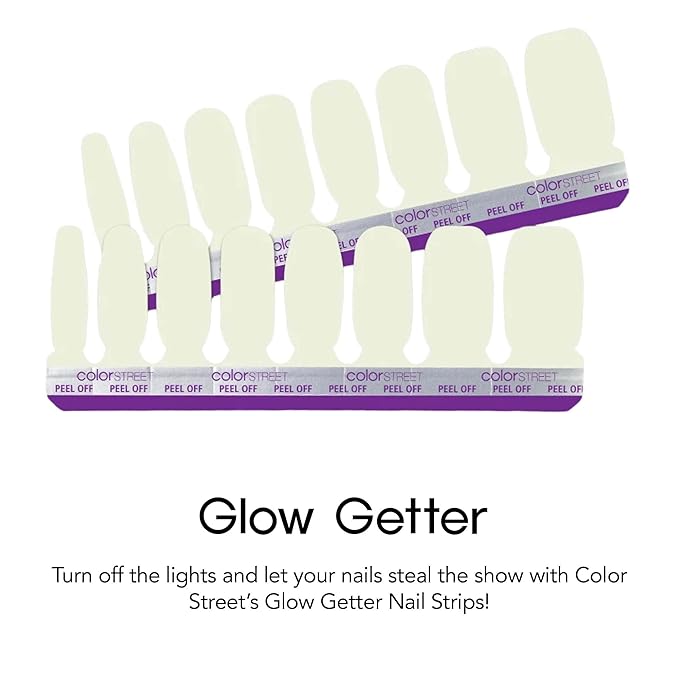 Color Street Glow Getter Glow-in-The-Dark Creme Nail Strips