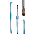Acrylic Nail Brush Size 4,KEMEISI 100% Pure Kolinsky Nail Art Brushes Sturdy Handle Oval Shaped Acrylic Powder Nail Design Tools for Professional Manicure DIY Home Salon (Blue Gradient)