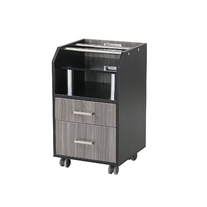 Glass Glow Pedicure Trolley Black/Dark Gray Cart for Nail Salon Furniture & Equipment