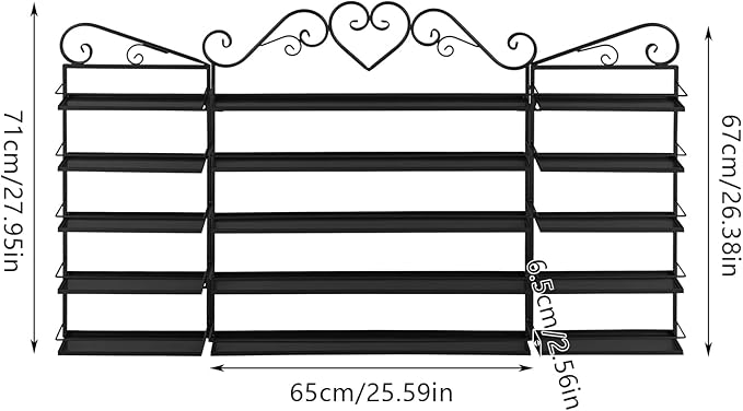 Nail Polish Rack Wall Mount, 5 Tiers Nail Polish Bottle Holder, 200 Bottles Organizer Shelf, Storage Display Holder for Home Salon Business Spa (Black)
