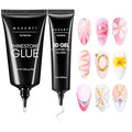 Makartt Nail Rhinestone Glue with 3D Gel Kit – Super Strong Nail Charm Glue & Sculpting Gel for DIY Nail Art, Drawing, Molding & Embossed Designs, Easy to Use for Nail Lovers & Beginners