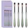 4Pcs Professional Acrylic Nail Brush Set, Size 6/8/10/12, Holographic Gradient Handle Nail Brushes for Acrylic Application Powder & Nail Extension, Nail Carving Tools for DIY Home Salon