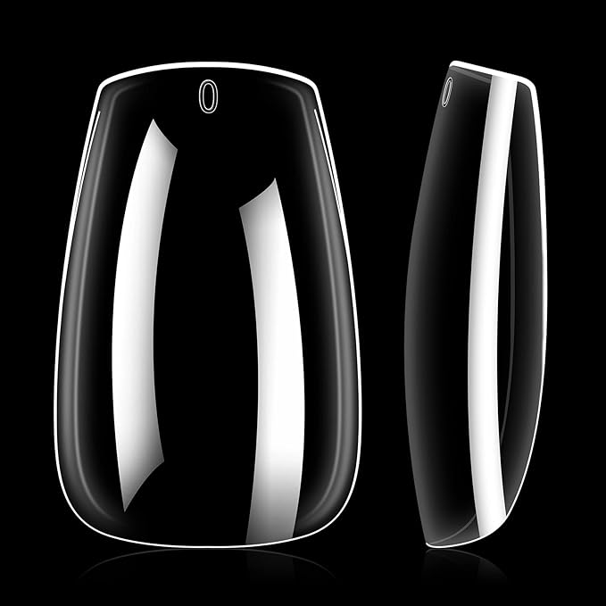 AILLSA Clear Coffin Nail Tips 504pcs Short Gel Nails Tips Soft Full Cover False Nail Tip Pre-shaped Press on Nails Tip for Extensions Gel DIY Salon Art 12 Sizes