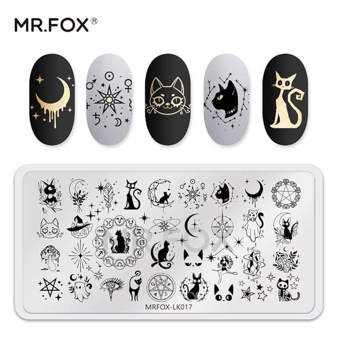 5 Pcs Nail Plates Stamping Set Starry Star Moon Esoteric Elements Nail Art DIY Stamping Template