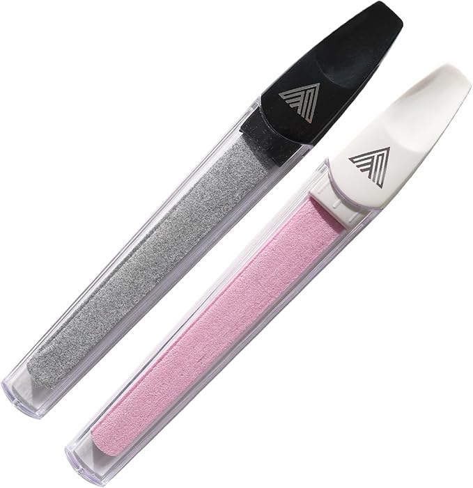 Ceramic Files for Nails, Manicure Fingernail Files with Cases, Expert Precision Filing, Leaves Nails Smooth, Professional Manicure & Pedicure Kit (White & Black, 2, Count, Soft & Hard)