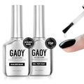 GAOY Glossy Gel Top Coat and Builder Base Set, 2 Pcs 16ml Glassy Top Coat and Clear Rubber Base Nail Strengthener Combination for UV Light Cure Gel Nail Polish
