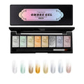Finger Secret 8 Colors Ombre Gel Pat Nail Polish Set,Ombre Pigment for Nails, Pat Painting Gradient Blooming Gel with 50Pcs Nail Sponges for 11D Gels Nail Art can be Painted in Salon or Home Use