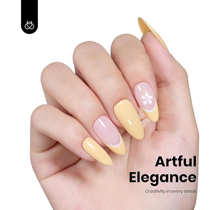 Beetles Yellow Gel Polish - Butter Time, Hema Free Pastel Yellow Gel Nail Polish, 8ML/0.27Fl Oz Soak Off UV LED Lamp Pastel Nails Art, Long-Lasting Manicure Salon DIY Home Easter Spring Nails
