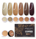 Legacy Nails Professional COLLECTION Acrylic Powder Kit 6 Colors Nail Art Set for Manicure DIY for Dip & Acrylic Nail Extensions (COFFEES COLLECTION)