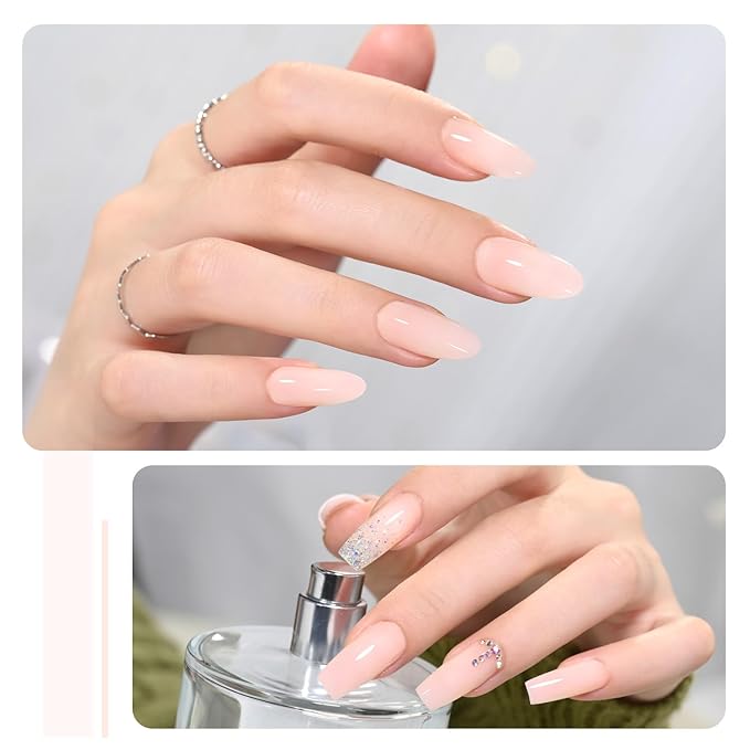 GAOY Poly Gel, 60g Nail Extension Gel, Milky Nude Builder Enhancement for Beginner & Professional Nail Art Salon DIY at Home