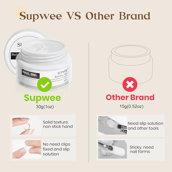 3D Nail Gel Solid Builder Gel for Nail 30g Clear Extension Non Stick Hand Sculpting Gel Hard Gel for Nail Carving Modeling Nail Art Soak Off Manicure DIY at Home