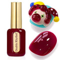 Double Rhythm 0.50 OZ Gel Polish Hema Free Same Color Same Bottle Golden Round Translucent Neutral Natural Milky 15 ML Jelly UV Polish Art DIY at Home (Burgundy-C1129)
