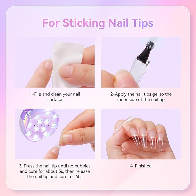 Makartt UV LED Nail Lamp - Gooseneck UV Light for Gel Nails USB 39mW/cm² Cordless Flash Cure Lamp with 4 Times & Auto Sensor Nail Dryer Fast Curing Nail Art Design for Salon Home DIY (Glazed Purple)