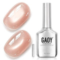 GAOY Pink Glassy Cat Eye Gel Nail Polish, 16ml Holographic Glitter Jelly Nail Polish with Magnet, Reflective Translucent UV Gel for Manicure Art DIY, 4130 Dusty Peach