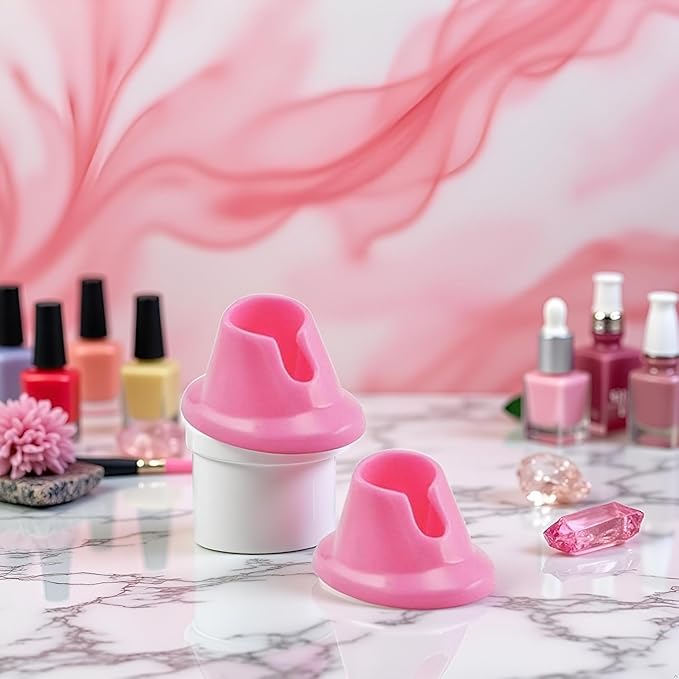 3Pcs Pink Premium Soft Rubber Nail Polish Bottle Holder Display Nail Art Varnish Polish Seat Tool Pink Anti-spill Bottle Stand Manicure Display Tools Nail Art Supplies for Nail Organizer Display