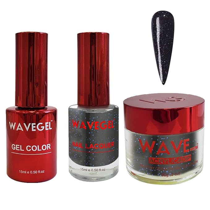 WAVEGEL Soak-Off Gel, Nail Lacquer & Acrylic/Dip Powder Matching Set - Queen Collection - #120 Royal Secrets