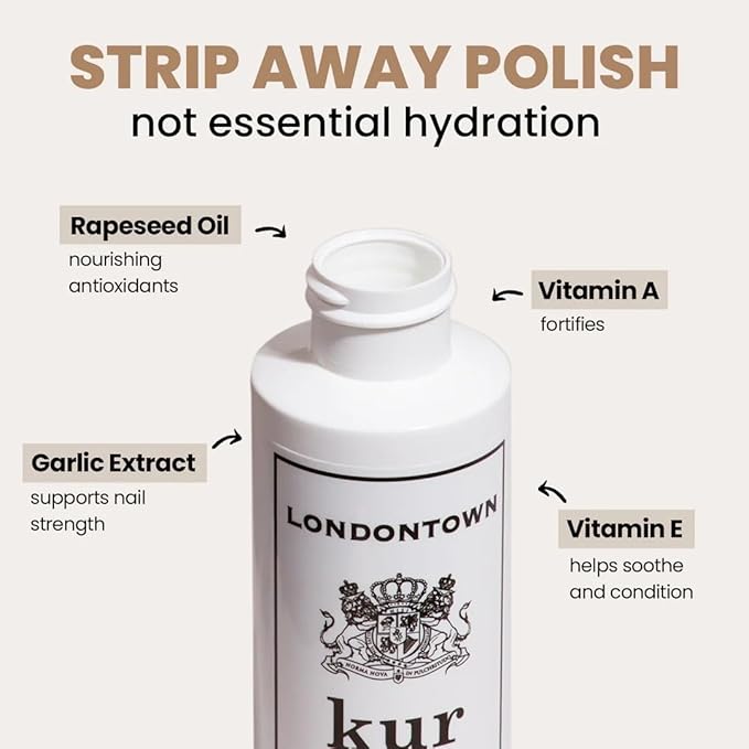 LONDONTOWN Acetone-Free Nail Polish Remover – Fast-Acting, Gentle Formula with Vitamins A & E, Removes Glitter & Dark Polish, Strengthens & Hydrates Nails, 4 fl oz each, Pack of 2