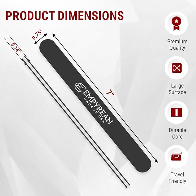 Empyrean Premium Nail Files | Made in USA | Fine 220/320 Extra Fine | Professionals Choice | Disinfectable Washable Reusable | Dark Blue Nail File