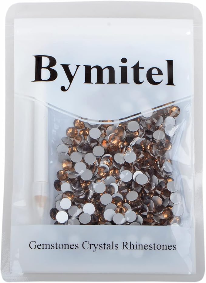 288PCS Art Nail Rhinestones Non Hotfix Glue Fix Round Crystals Glass Flatback for DIY Jewelry Making with one Picking Pen (ss30 288pcs, Smoked Topaz)