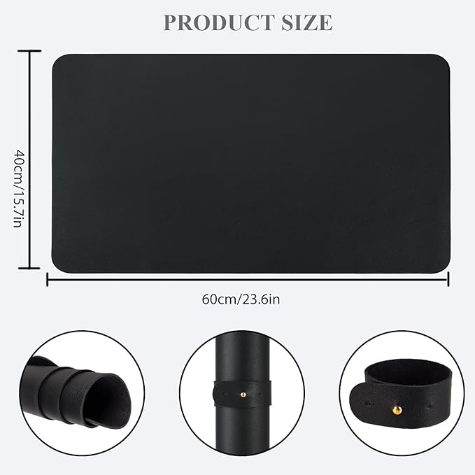 Nail Art Table Mat, (Mat Only) Foldable Hand Rest Manicure Pad, Soft Microfiber PU Leather Arm Rest Pad for Acrylic Nails, Nail Polish Mat for Nail Tech Salon Home, Black
