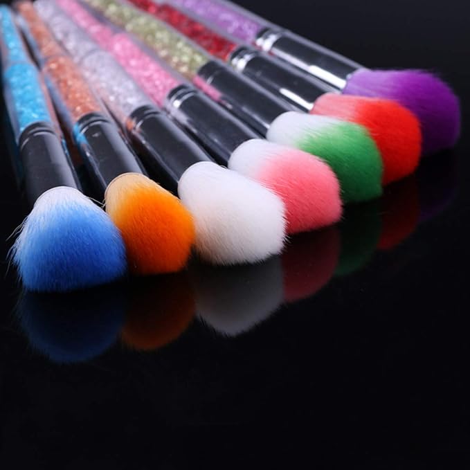 7 Pieces Soft Nail Art Dust Remover Powder Brush Cleaner for Acrylic and Makeup Powder Blush Brushes