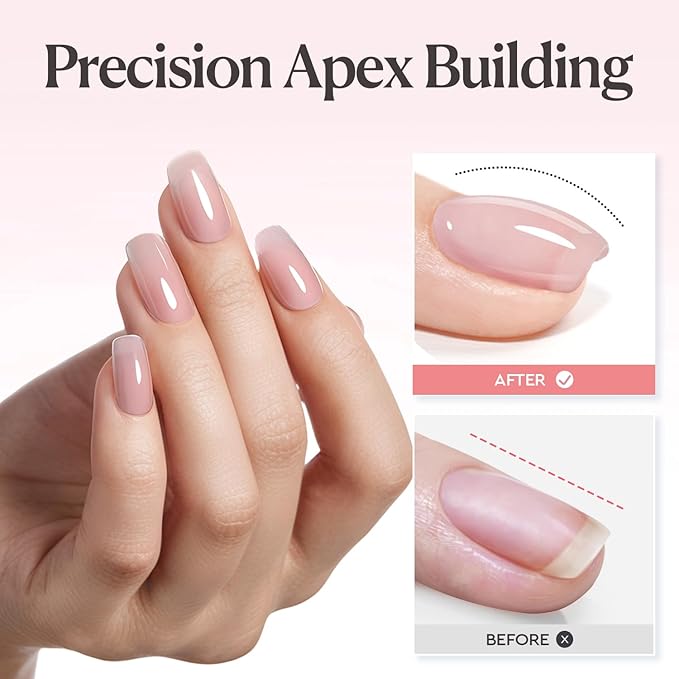 AZUREBEAUTY Builder Nail Gel, 18ml 7-in-1 Rose Blush, Beginner Friendly, 30-Day Nail Strengthener Extension Glue, For Home Salon DIY & Gifts