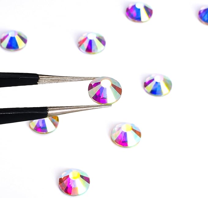 1440pcs Flat Back Rhinestones Glitter Round Crystal Gems Glass Rhinestones for Crafts Nail Art Clothes Shoes DIY Decorations, Crystal AB, SS16, 3.8-4.0mm