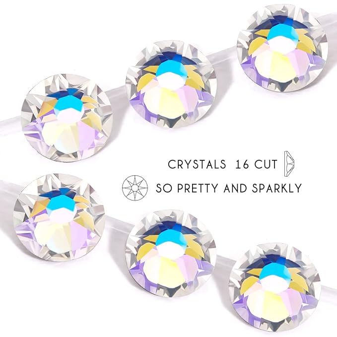 Novani Moon Night Rhinestones 1440pcs Flat Back Round Rhinestone Style 2088 Sparkly Crystal Gemstones for Nail Art and Crafting SS20,4.6-4.8mm