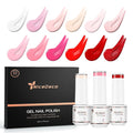 Nicedeco Gel Nail Polish Nail 12 Colors, Hema Free, Cruelty Free, Vegan, Nude Pink Red White U V Gel Manicure Kit 9