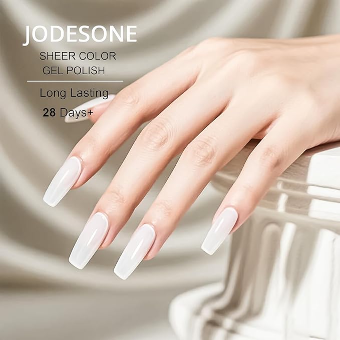 JODSONE 18ml Jelly White Gel Nail Polish Elegant White Large Capacity Crystal Gloss Nail Art DIY Home Nail Salon