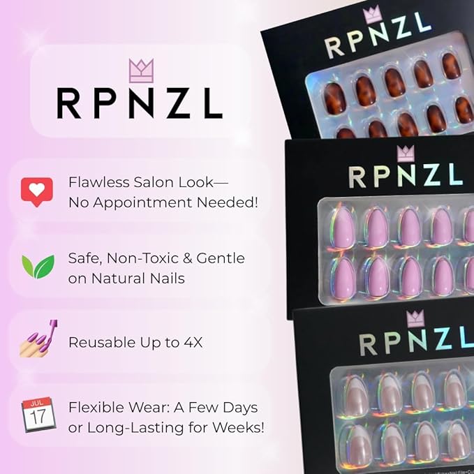Press On Nails - Siren | Red Cat Eye, UV Finish Almond Nails, Salon Quality | 32 Nails, 16 Sizes Kit with Glue and Adhesive Tabs I Female Founded - Beauty, Self Care