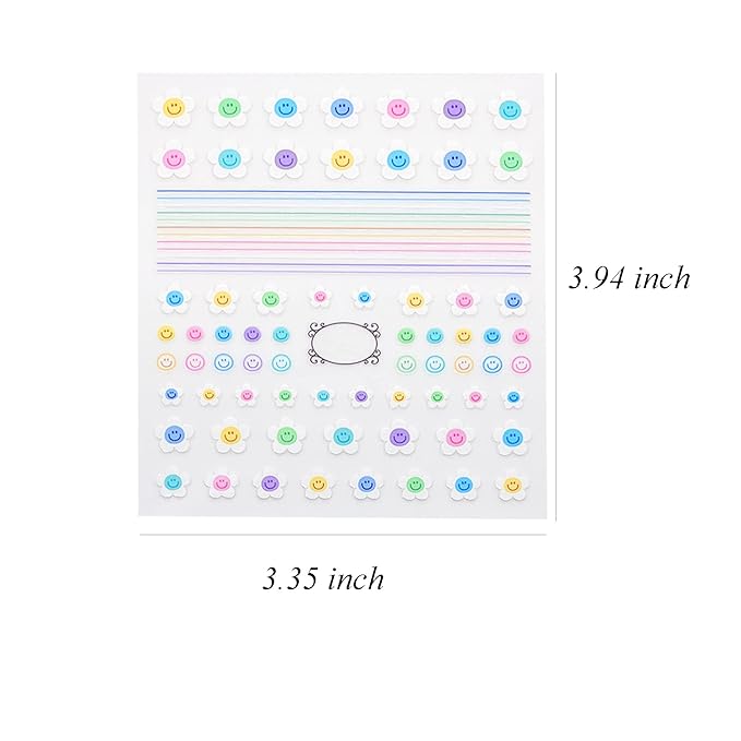 Cute Nail Stickers for Kids Including Animals Flowers Cloud Star Heart and More Self Adhesive Fingernail Decal Stickers for Little Girls Women Nail Art Decoration Fun (Pack of 9)