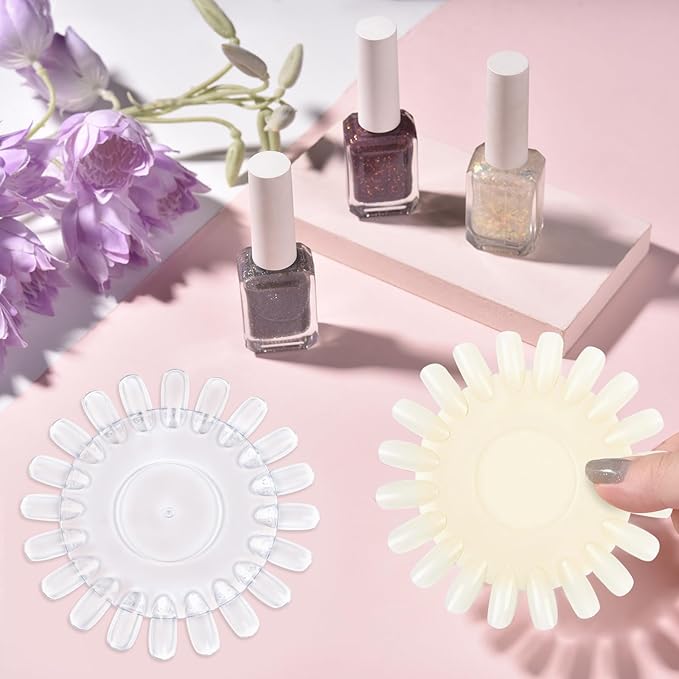 Nail Swatches Wheels Nail Display Tips Detachable Nail Art Color Display Chart Nail Polish Sample Swatches Nail Tip Display Palette Nail Color Card for Color Display Total 200PCS Tips