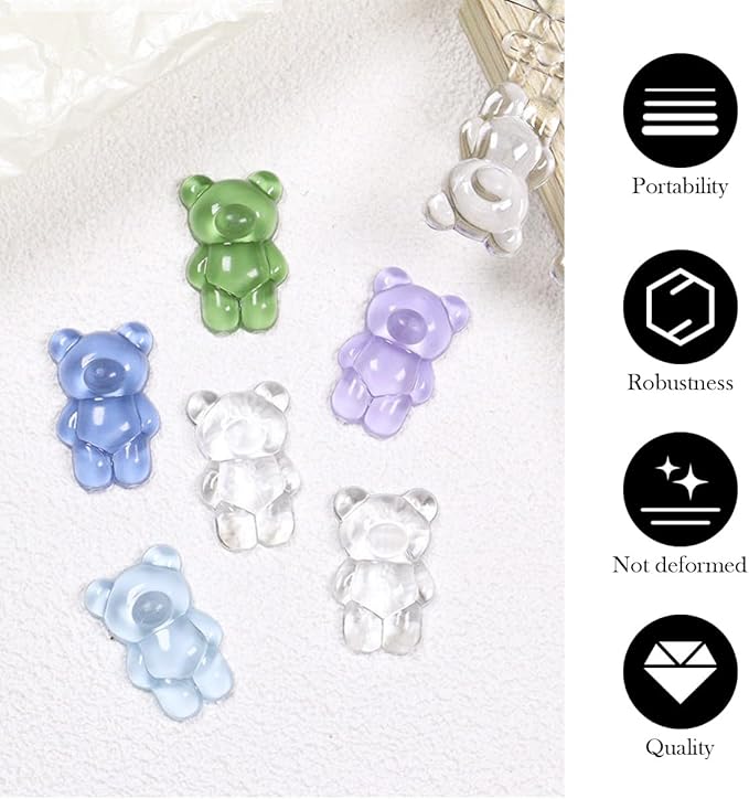 140pcs Bear Shaped Nail Polish Display Cards - Transparent Acrylic Nail Swatch Sticks for Nail Salon, DIY Manicure, Gel Polish Nail Art Practice