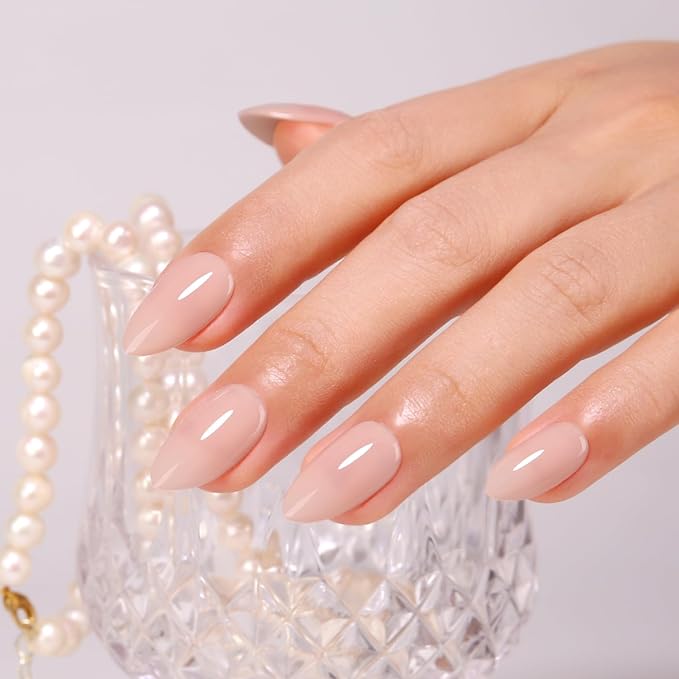 Imtiti Jelly Gel Nail Polish, 0.5 Fl Oz Nude Natural Sheer Jelly Gel Polish Soak Off LED UV Translucent DIY Nail Art Starter Manicure Salon