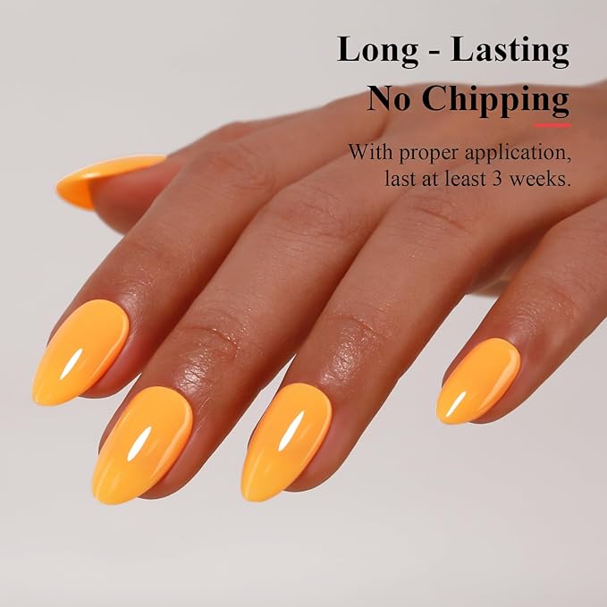 Imtiti Pastel Gel Nail Polish, 0.5 Fl Oz Light Yellow Orange, Spring/Summer/Easter Gel Nail Polish DIY Nail Art Starter Manicure Salon Kit