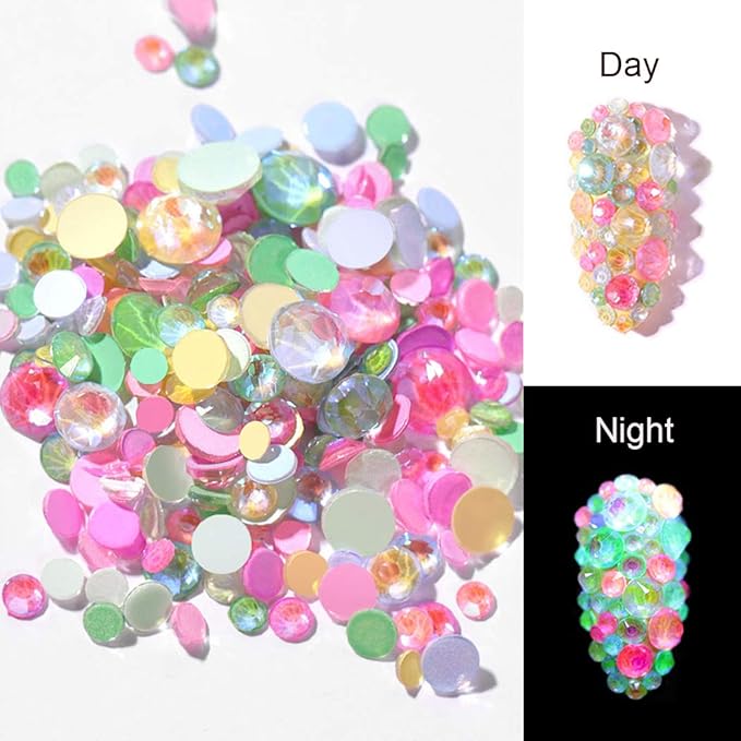 3D Luminous Nail Art Rhinestone Gem Kit Party Theme Luminous 4 Pack(Luminous 2)