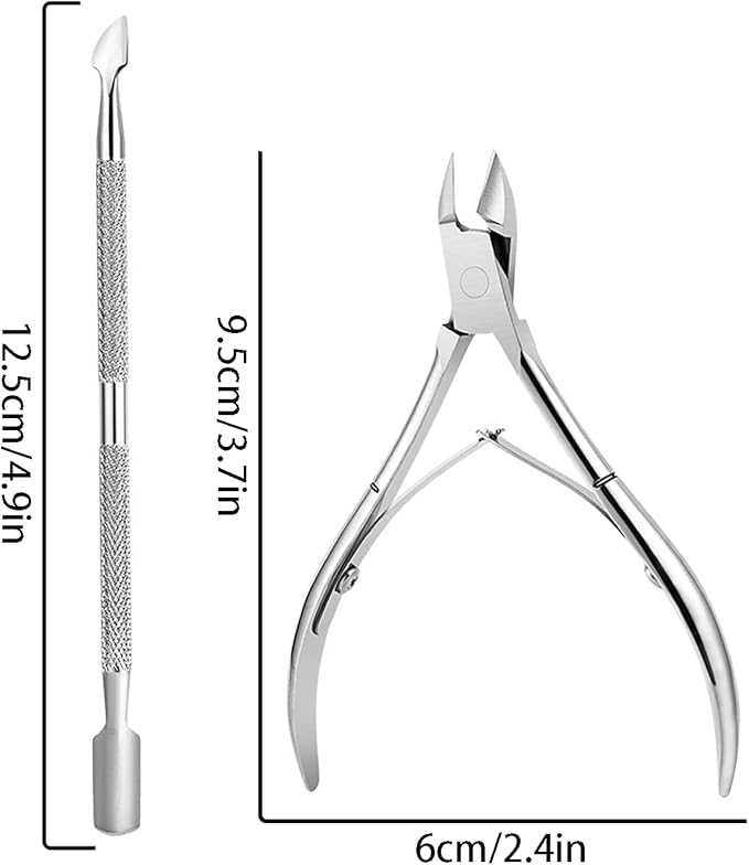 6PCS Cuticle Trimmer with Cuticle Pusher,Cuticle Kit Cuticle Nippers Manicure Set Pedicure Tools Nail Tools Professional Cuticle Cutters for Nails Professional Manicure and Pedicure Set Nail Care Kit