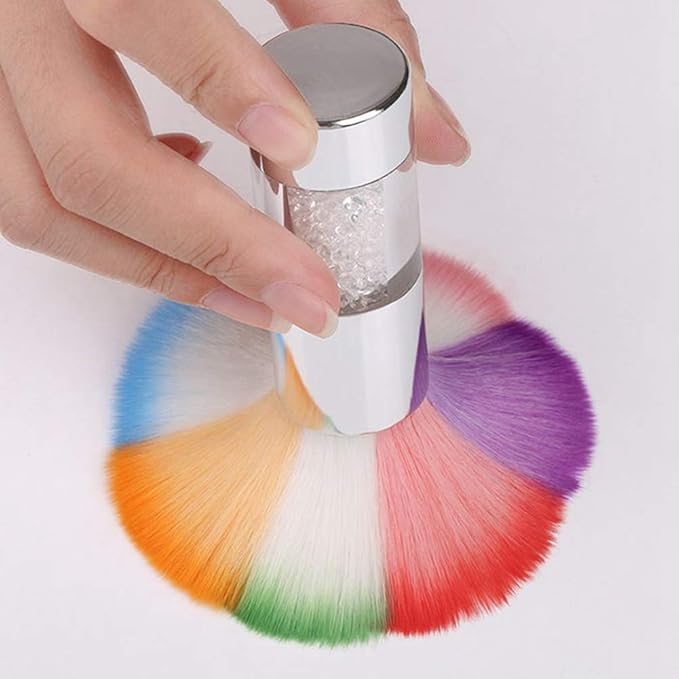 Nail Brush Nails Dust Cleaner Acrylic Colorful Makeup Brushes With Cleaning Dust Brushes Art Nail Tools (Silver)