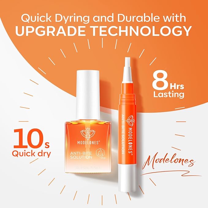 modelones Nail Biting Treatment for Kids 2 Pcs Nail Biting Prevention for kids Quick Dry Thumb Sucking Deterrent Bitter Stop Nail Biting Pen No Bite Nail Polish Sets 0.58 Fl Oz