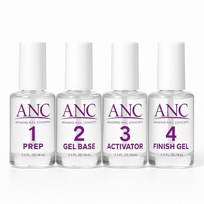 Beauty ANC Nail Dip Powder Liquid System #1-#4 .5oz 14.7 mL 4 Bottles